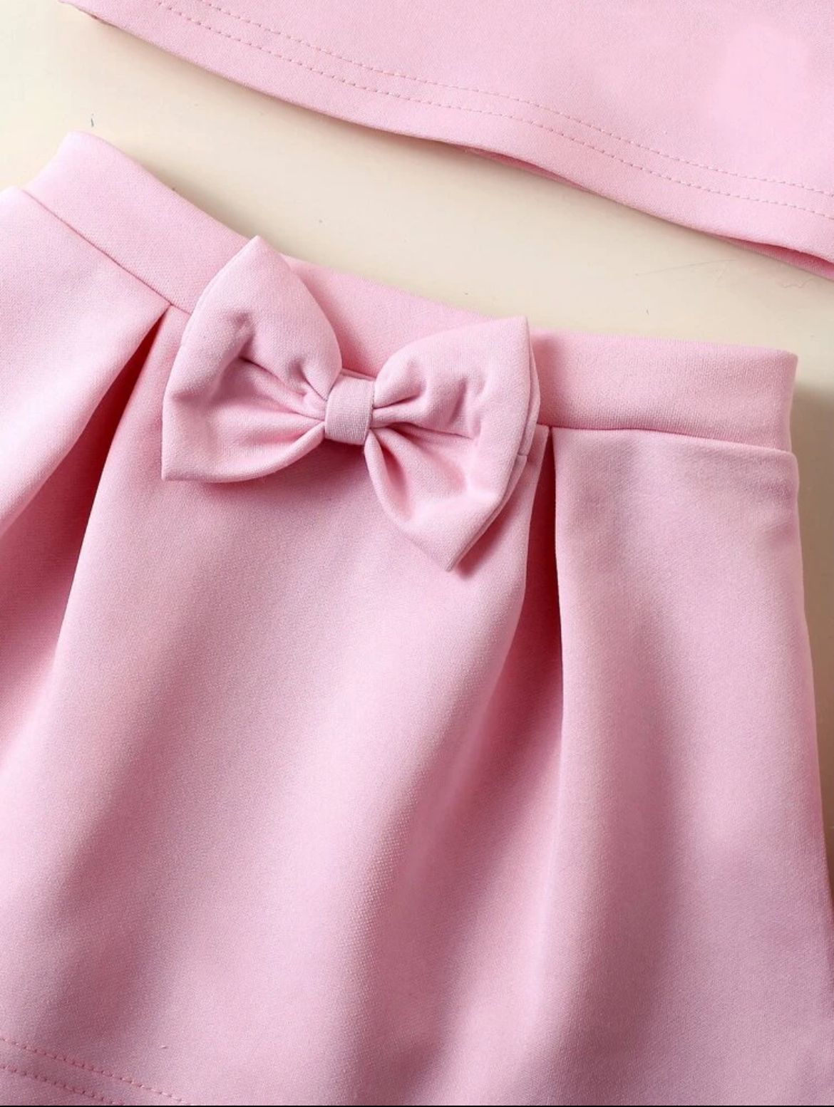 Young Girl Bow Front Cami Top & Fold Pleated Skirt