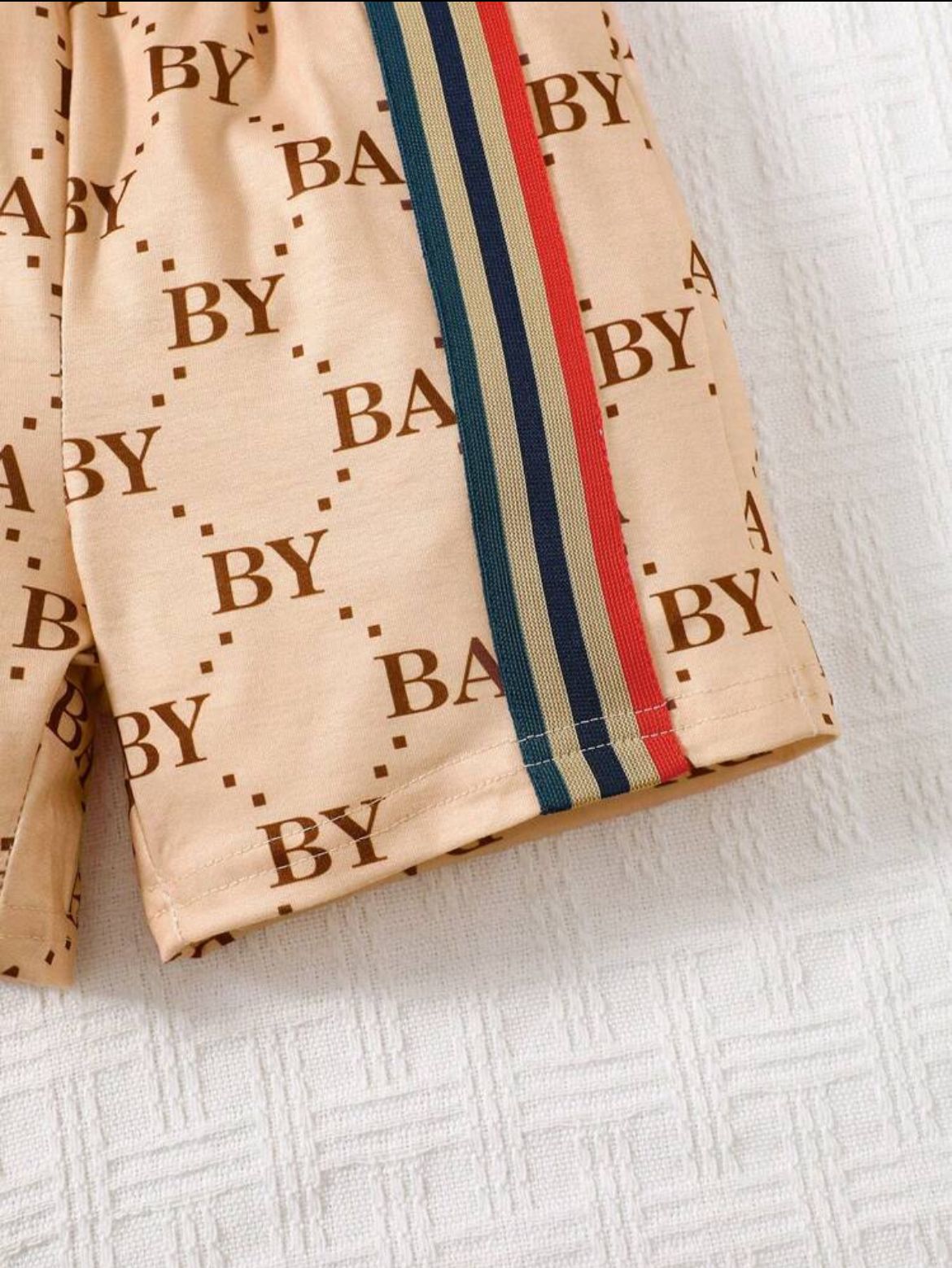 Young Boy Letter Graphic Tee & Shorts Set