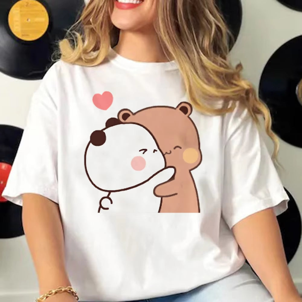 Bubu and Dudu T Shirt Women Comic T-Shirts Girl Y2K Funny Japanese Clothing