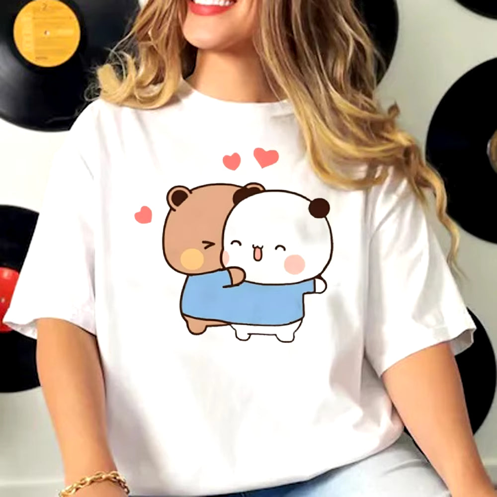 Bubu and Dudu T Shirt Women Comic T-Shirts Girl Y2K Funny Japanese Clothing