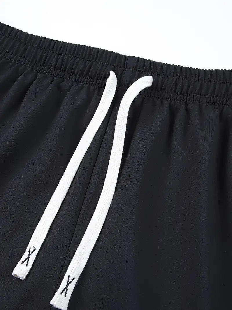 2pcs God Over Everything Print Casual Sports Sweatsuits - Short Sleeve T-shirt & Drawstring Shorts Regular Fit Outfits for Spring Summer