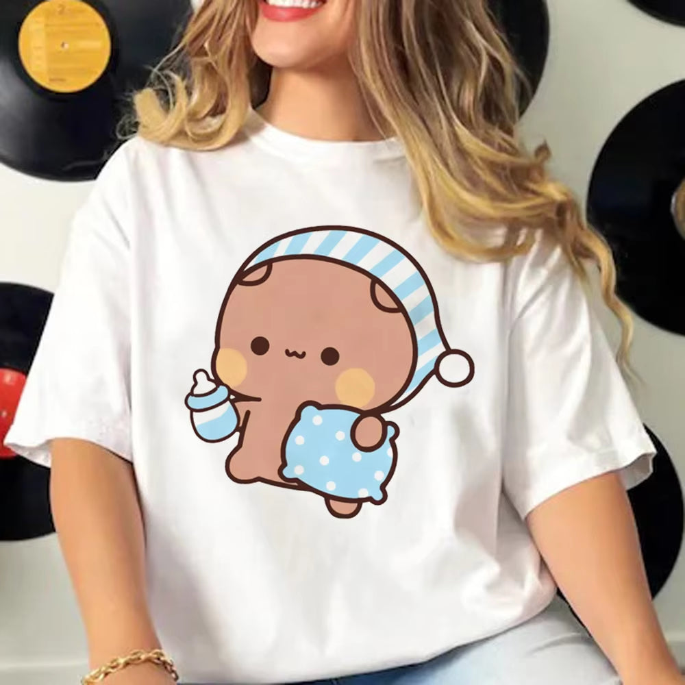 Bubu and Dudu T Shirt Women Comic T-Shirts Girl Y2K Funny Japanese Clothing