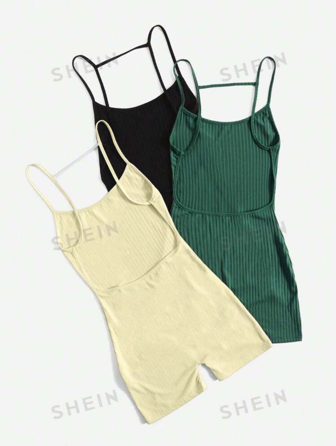 women's 3 Piece Sleeveless Cami Rompers 2024 Casual Summer Workout Athletic Rompers Shorts Jumpsuit Outfit. Can be purchased single (1)