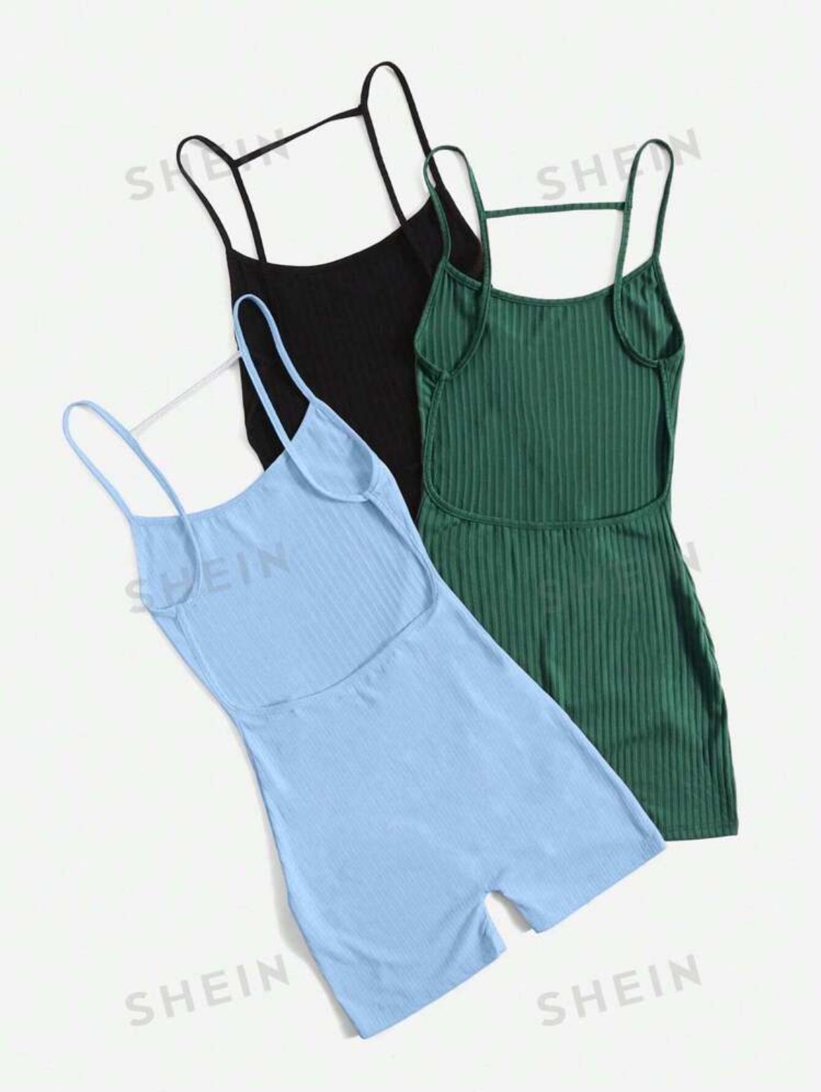 women's 3 Piece Sleeveless Cami Rompers 2024 Casual Summer Workout Athletic Rompers Shorts Jumpsuit Outfit. Can be purchased single (1)