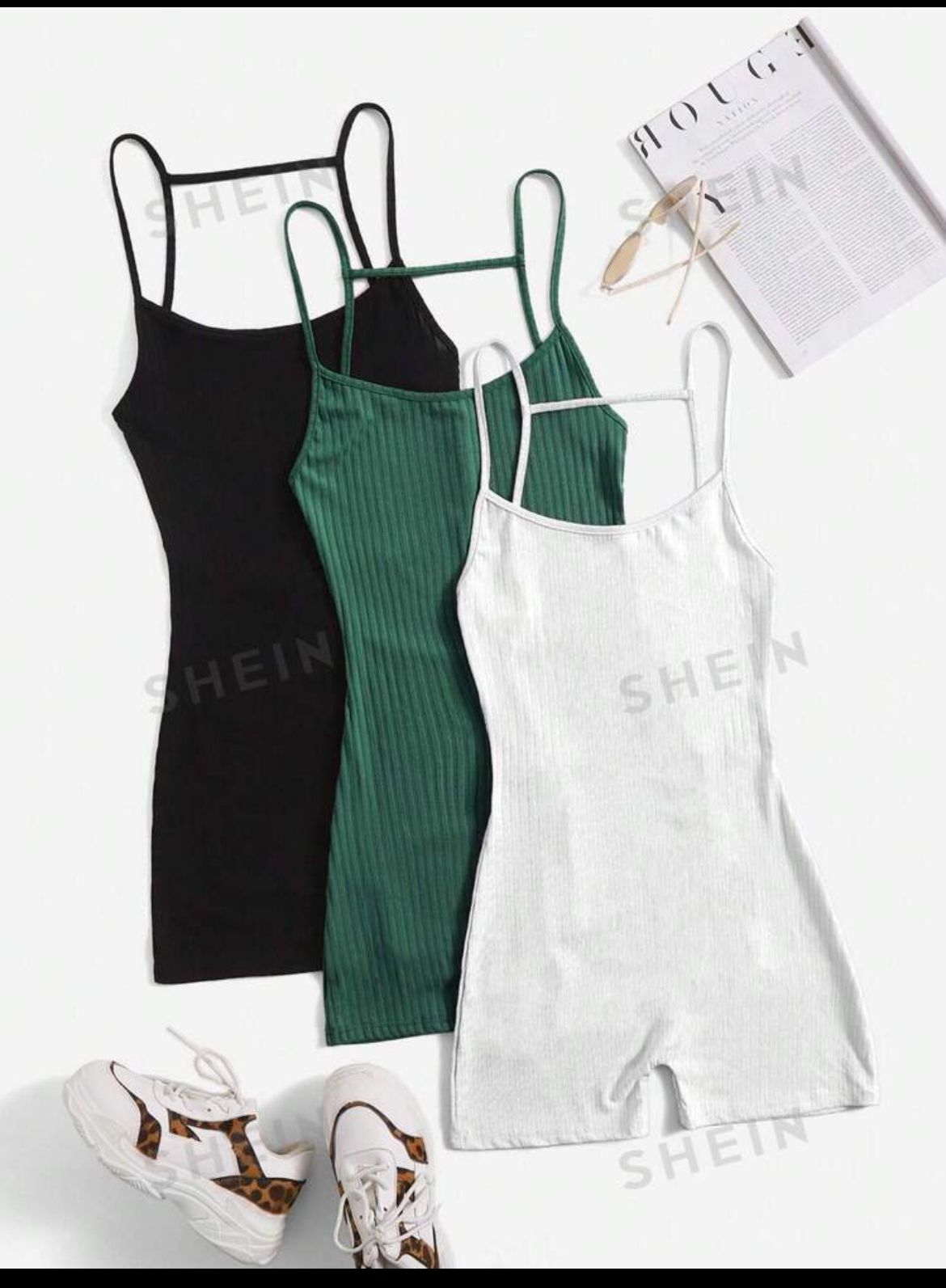 women's 3 Piece Sleeveless Cami Rompers 2024 Casual Summer Workout Athletic Rompers Shorts Jumpsuit Outfit. Can be purchased single (1)