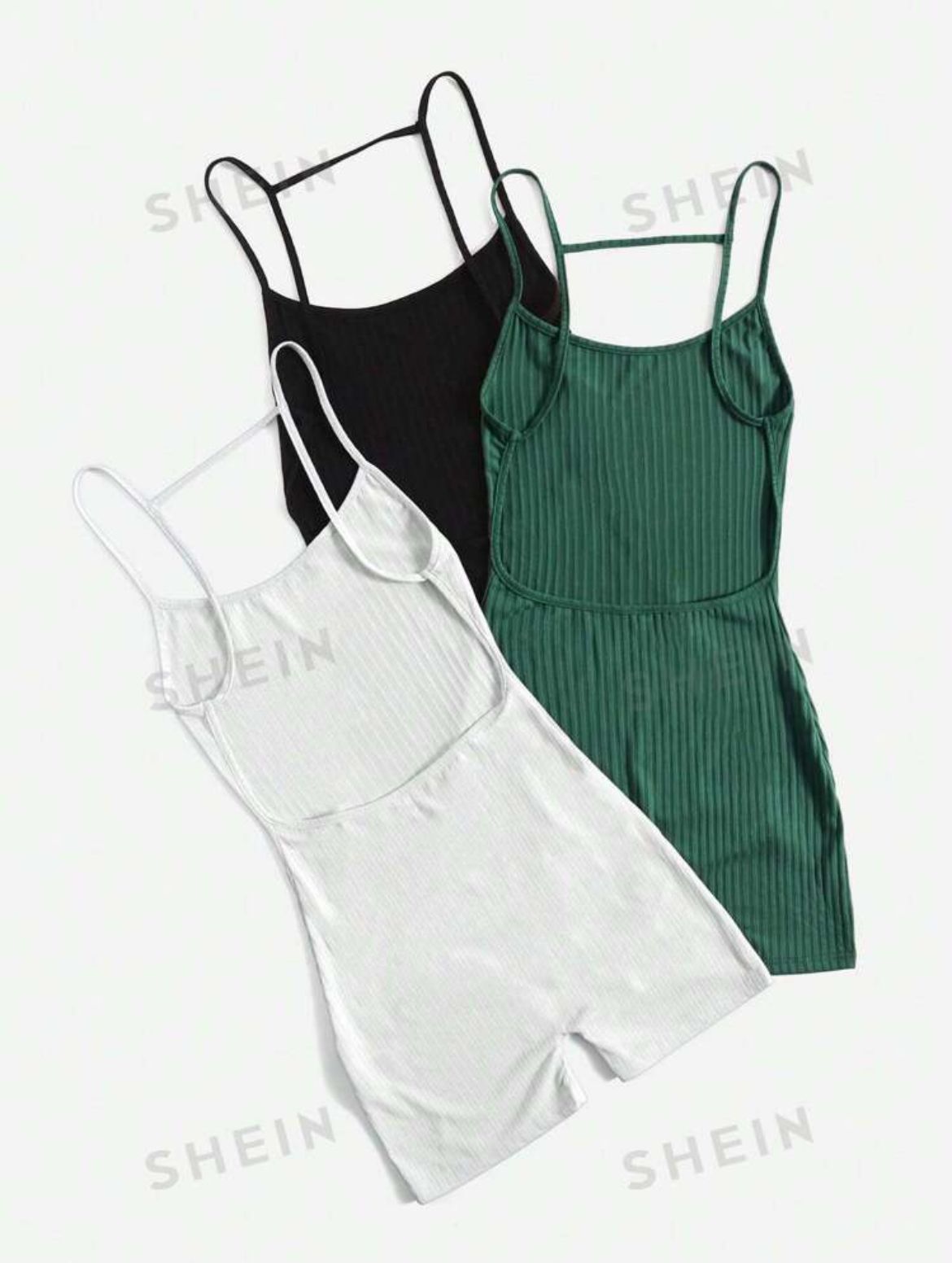 women's 3 Piece Sleeveless Cami Rompers 2024 Casual Summer Workout Athletic Rompers Shorts Jumpsuit Outfit. Can be purchased single (1)