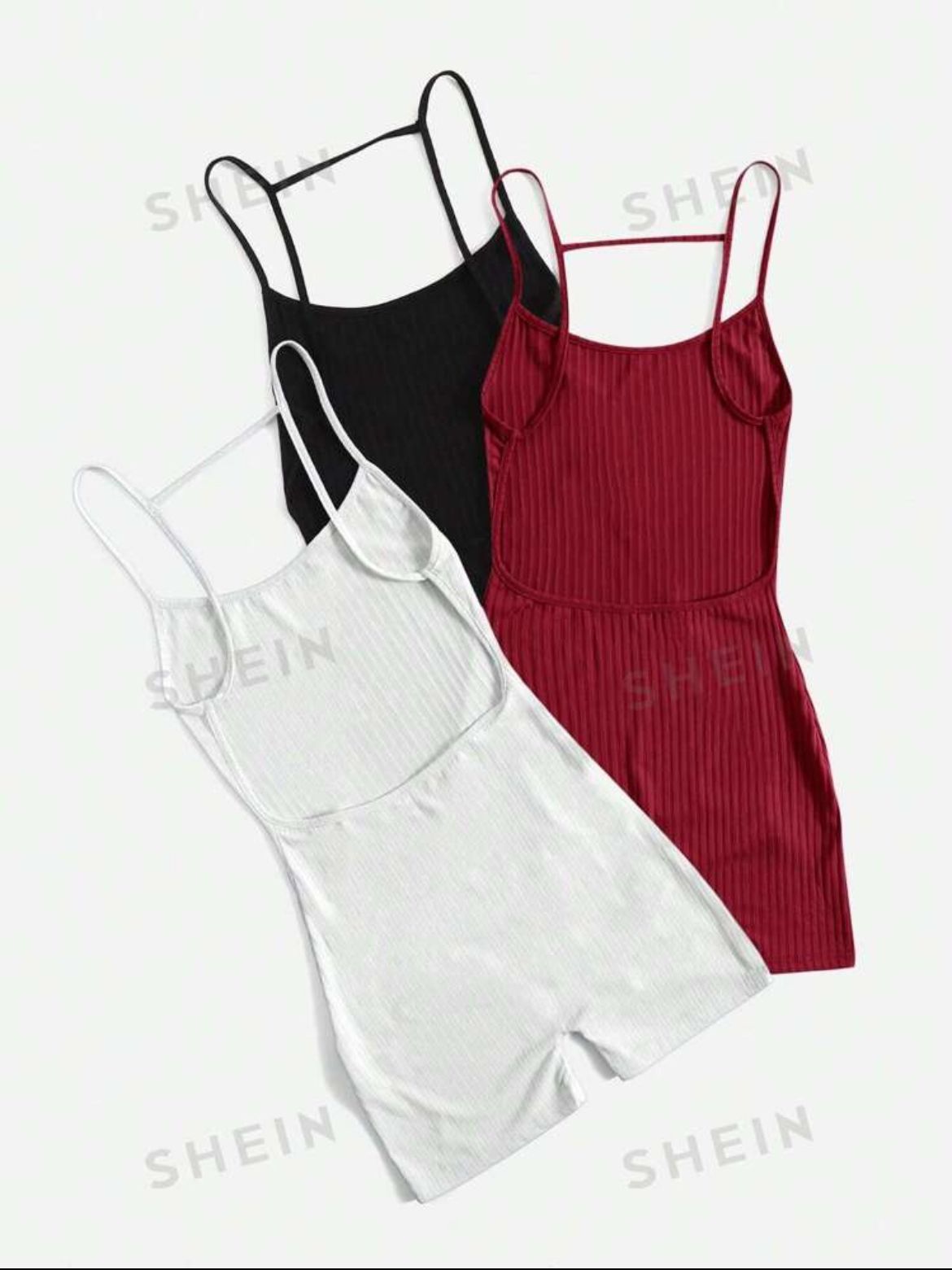 women's 3 Piece Sleeveless Cami Rompers 2024 Casual Summer Workout Athletic Rompers Shorts Jumpsuit Outfit. Can be purchased single (1)