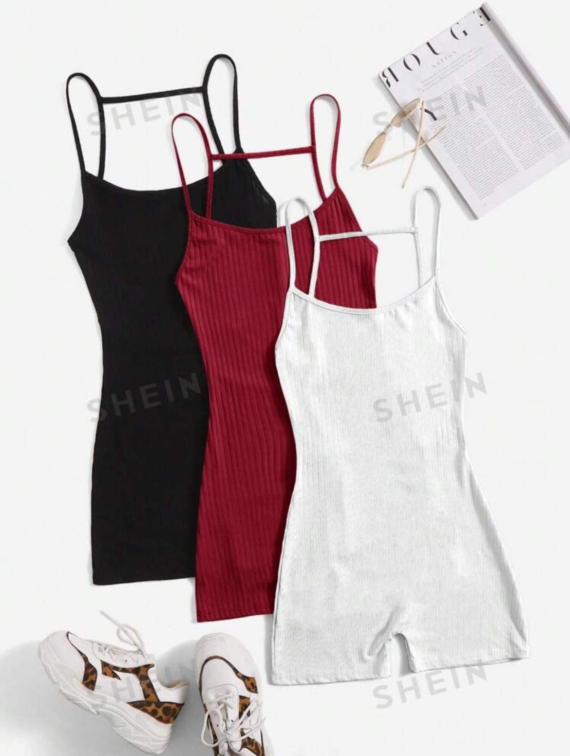 women's 3 Piece Sleeveless Cami Rompers 2024 Casual Summer Workout Athletic Rompers Shorts Jumpsuit Outfit. Can be purchased single (1)