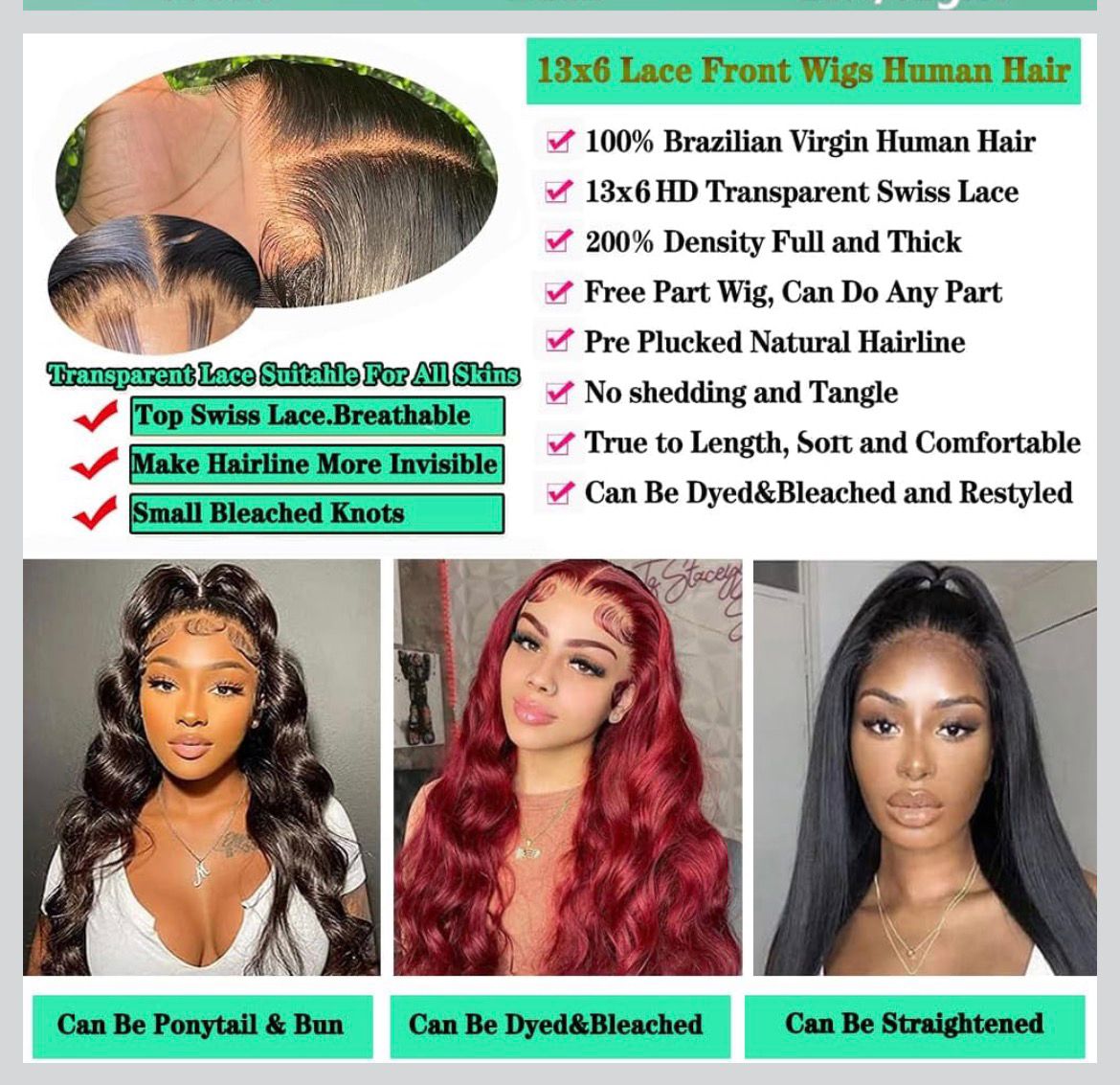 BRAZILIAN Body Wave Lace Front Wigs Human Hair 13x6 Lace Front Wigs Human Hair 200% Density 26 Inch 13x6 HD Lace Frontal Human Hair Wigs for Black Women With Baby Hair.