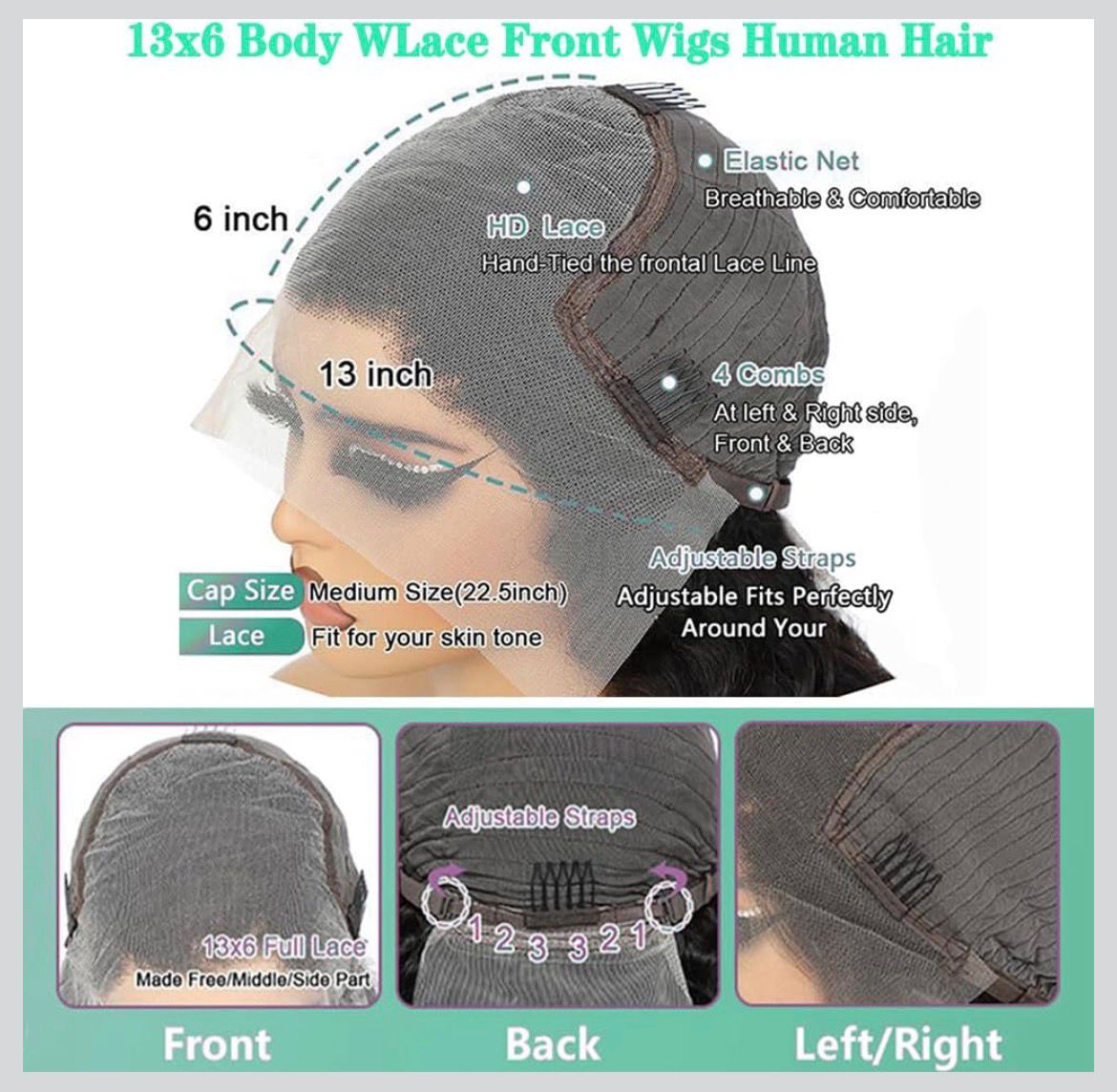 BRAZILIAN Body Wave Lace Front Wigs Human Hair 13x6 Lace Front Wigs Human Hair 200% Density 26 Inch 13x6 HD Lace Frontal Human Hair Wigs for Black Women With Baby Hair.
