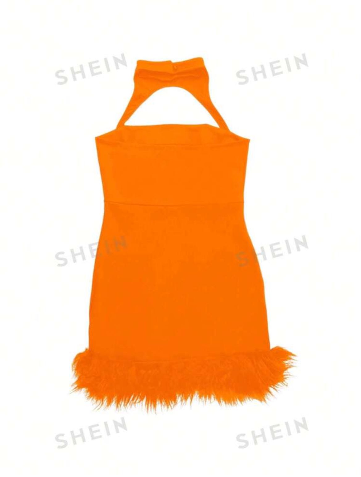 Slayr Ladies' Sexy Feather Trim Sleeveless Dress