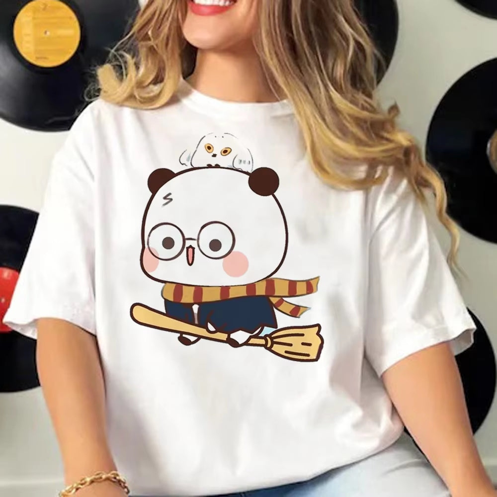 Bubu and Dudu T Shirt Women Comic T-Shirts Girl Y2K Funny Japanese Clothing