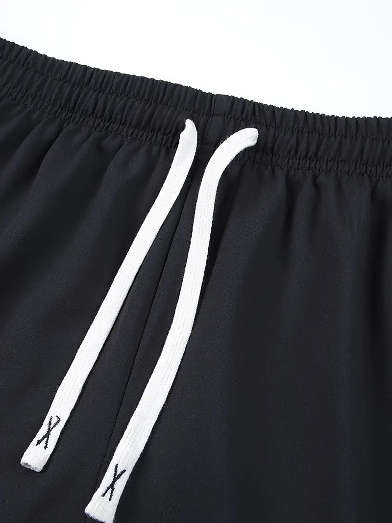 2pcs God Over Everything Print Casual Sports Sweatsuits - Short Sleeve T-shirt & Drawstring Shorts Regular Fit Outfits for Spring Summer