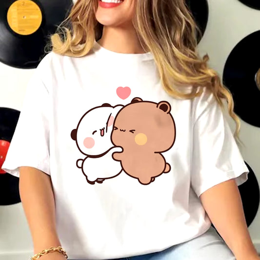 Bubu and Dudu T Shirt Women Comic T-Shirts Girl Y2K Funny Japanese Clothing